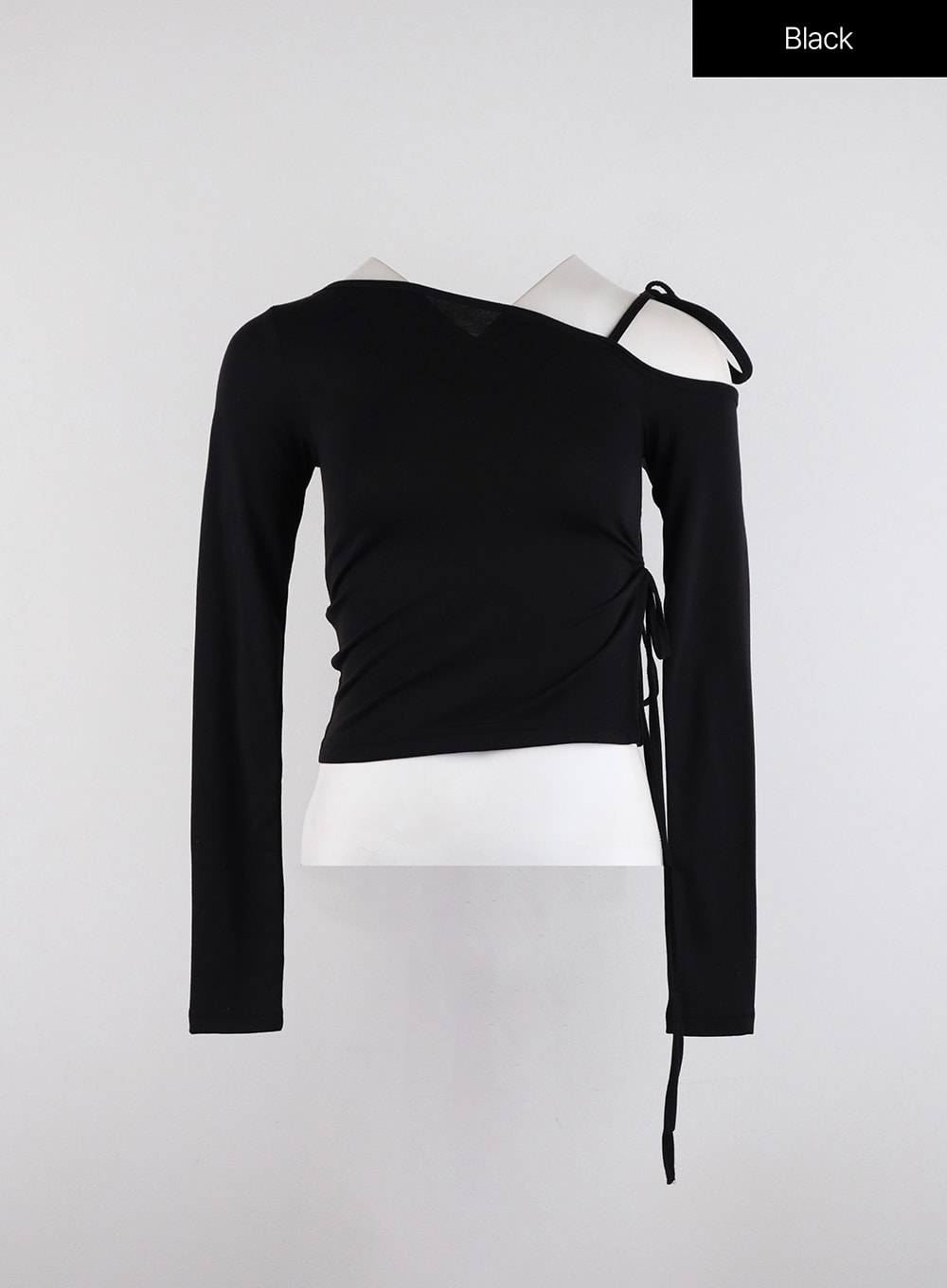 unbalanced-one-shoulder-string-top-id315 / Black