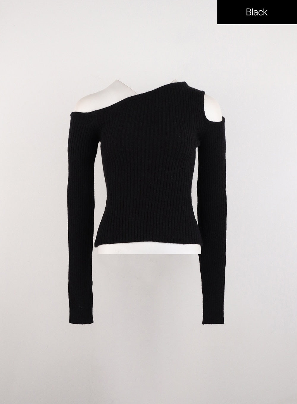 slim-fit-ribbed-sweater-id306 / Black