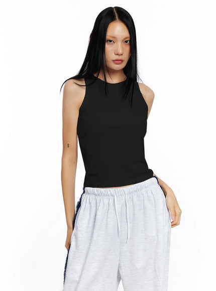 Ribbed Sleeveless Crop Top CO517