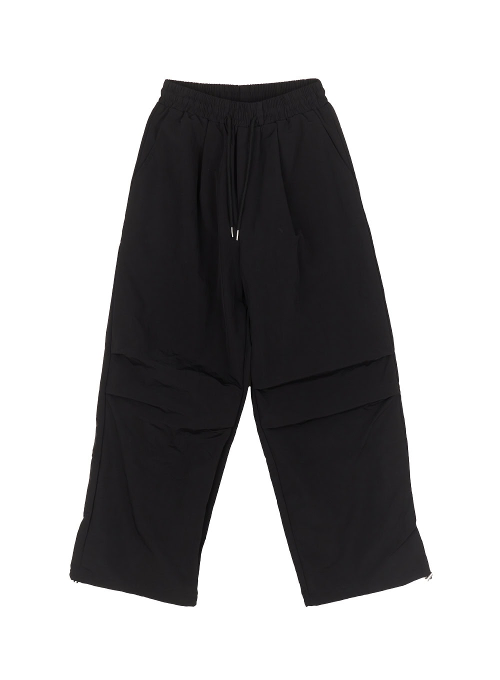 comfort-pintuck-wide-leg-sweatpants-iy529 / Black