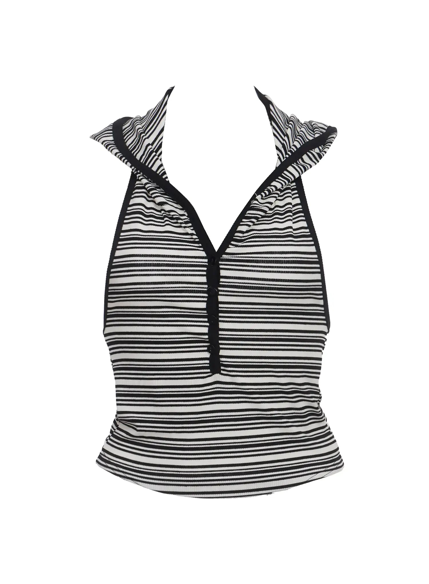 sail-striped-halter-top-ic503 / Black
