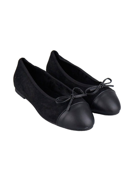 Faux-Leather Ribbon Flats IJ510