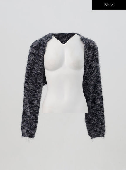 chunky-knit-bolero-is327 / Black