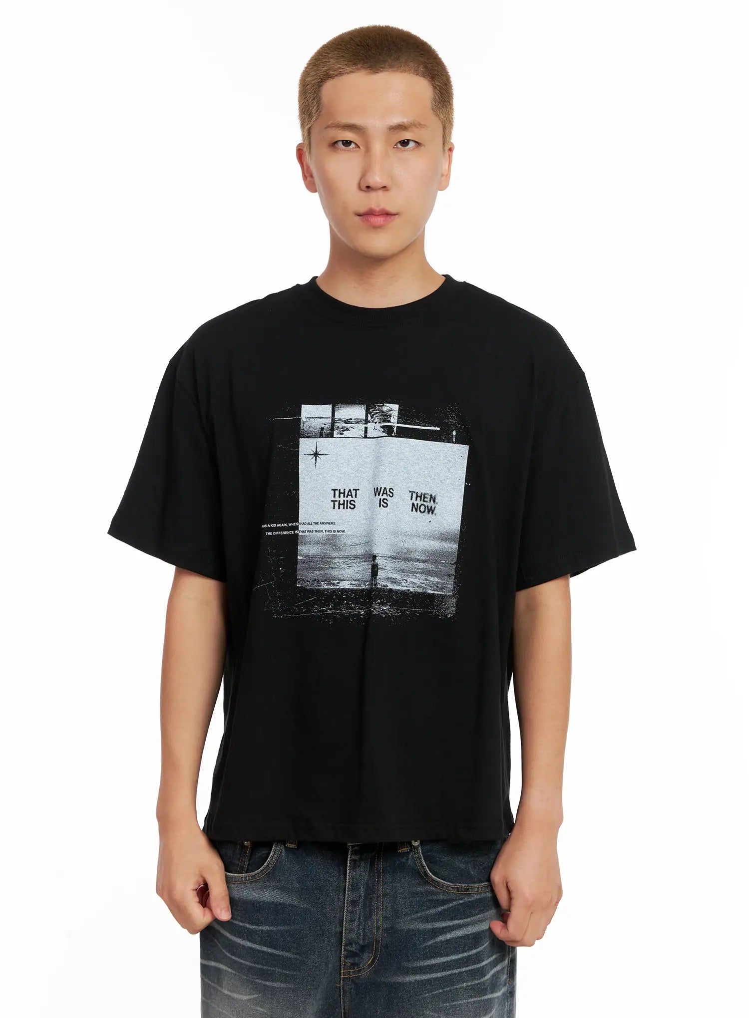 mens-retro-graphic-tee-il518 / Black