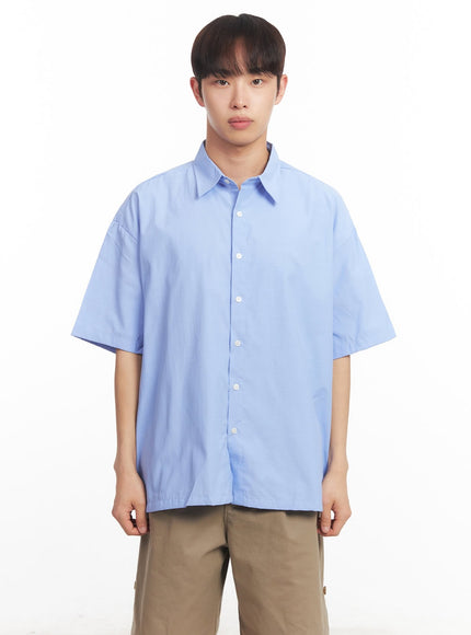 mens-oversized-collared-shirt-ia518 / Blue