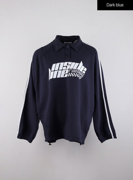 oversized-old-school-graphic-polo-sweatshirt-id315 / Dark blue