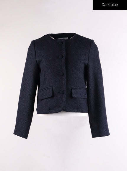basic-tweed-jacket-if402 / Dark blue