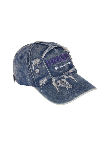 men-s-distressed-baseball-cap-iy530 / Dark blue