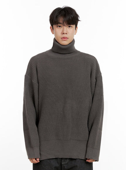 mens-cozyknit-turtle-neck-sweater-in422 / Dark gray