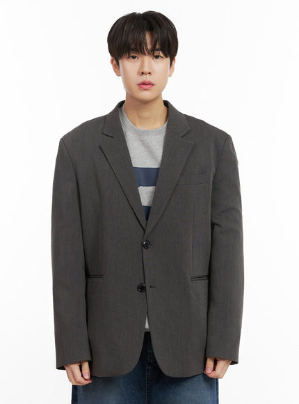 mens-basic-oversized-blazer-ij517 / Dark gray