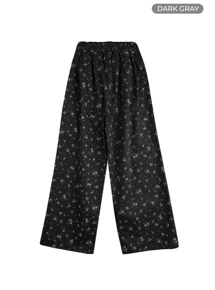 floral-wide-leg-pants-im404 / Dark gray