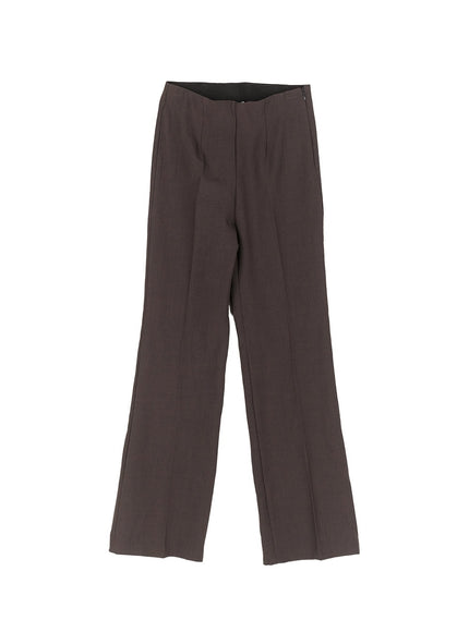 high-waisted-bootcut-slacks-iy508 / Dark gray