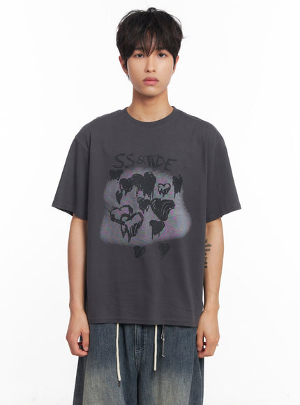 mens-tide-graphic-t-shirt-iy508 / Dark gray