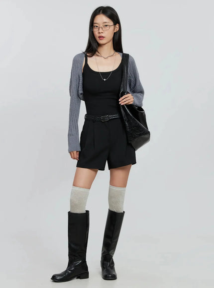 Ribbed Knit Bolero IN507