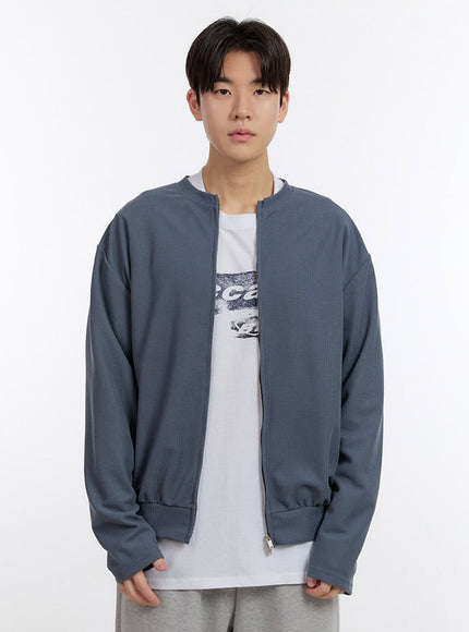 mens-zip-up-cardigan-jacket-im525 / Dark gray