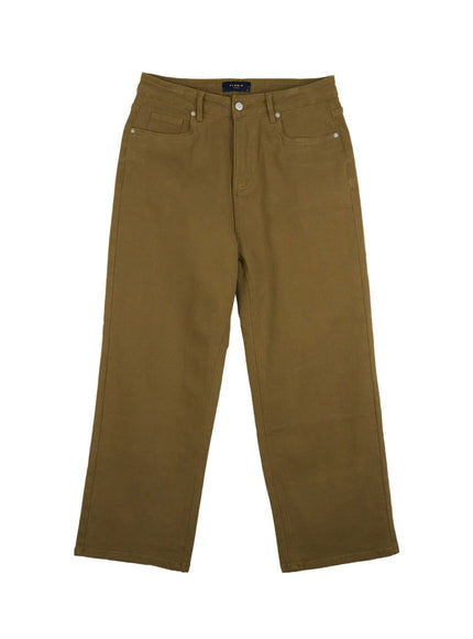 mens-classic-straight-fit-tailored-trousers-in422 / Dark green