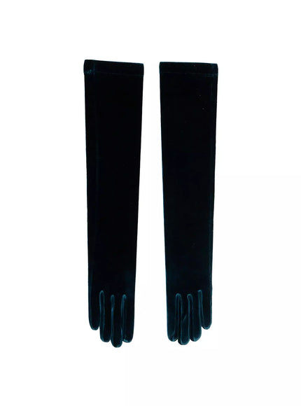 chic-velvet-long-gloves-in507 / Dark green