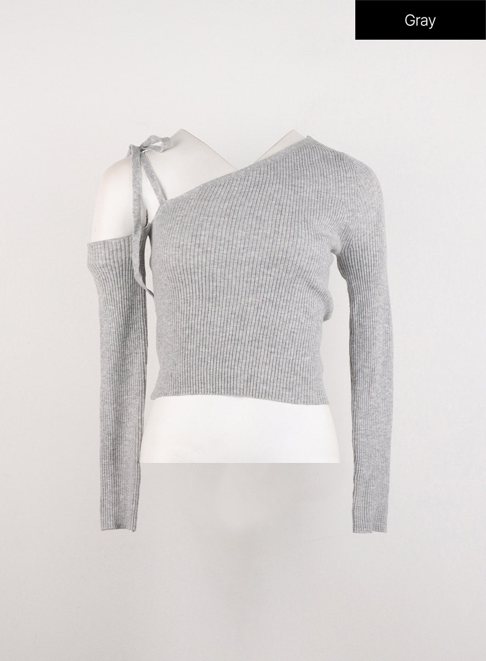 asymmetrical-shoulder-knit-top-id306 / Gray