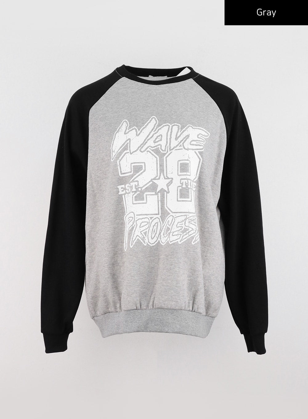 graphic-raglan-pullover-sweatshirt-io324 / Gray