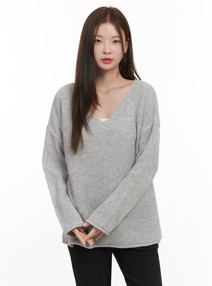 Relaxed-Fit V-Neck Sweater IF505