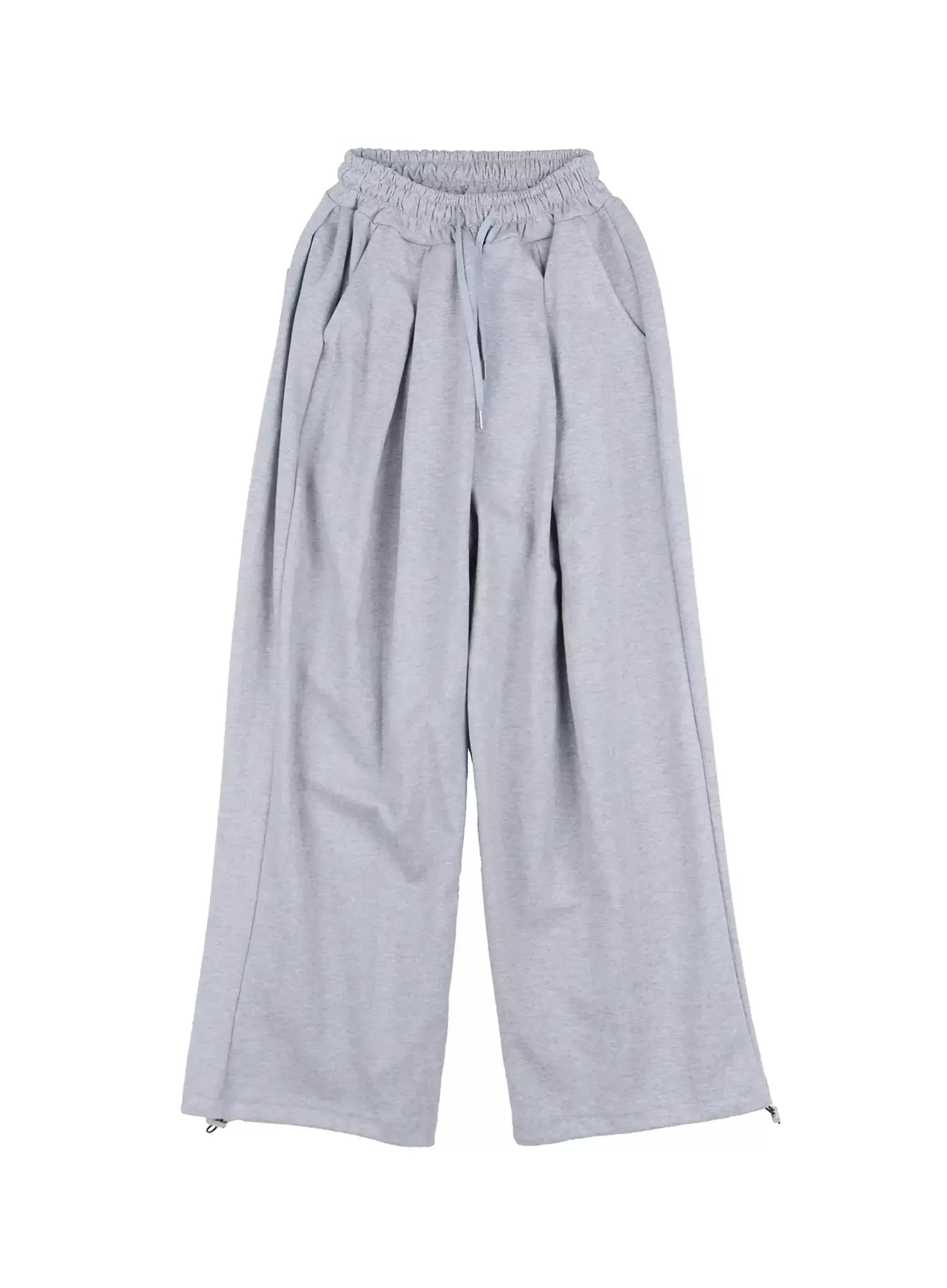 wide-leg-drawstring-sweatpants-il528 / Gray