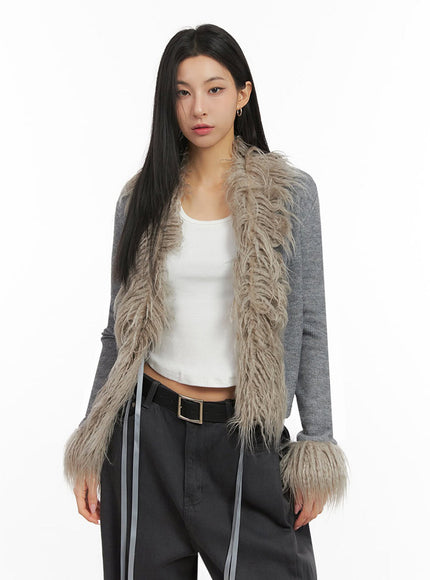 Chic Fur-Trim Cardigan ID431