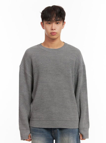 mens-long-sleeve-knit-sweater-id431 / Gray