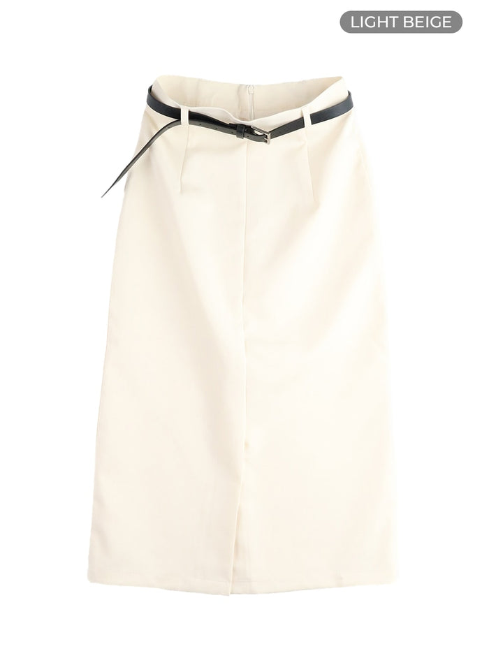 front-split-maxi-skirt-im414 / Light beige