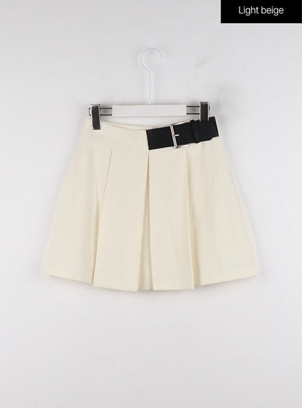 belted-mini-skort-id315 / Light beige