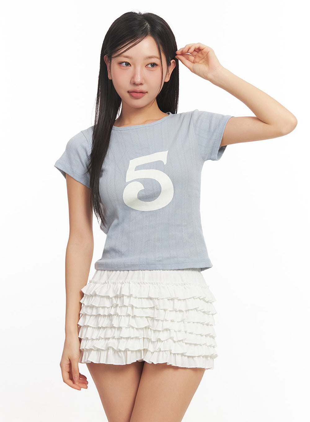 lovely-graphic-crop-top-ia524 / Light blue