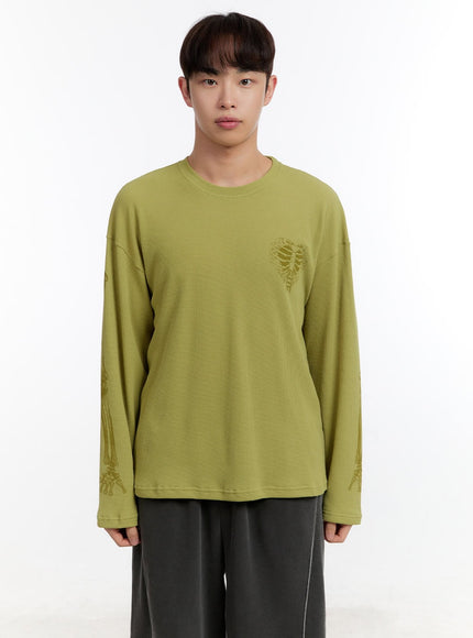 Men's Skeleton Graphic Long Sleeve Top IA504