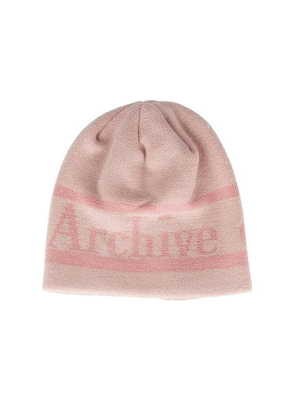 mens-archive-logo-beanie-iy505 / Light pink