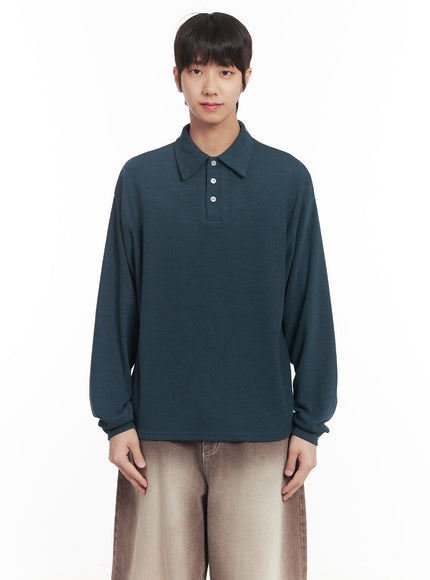 mens-collared-long-sleeve-shirt-im519 / Mint