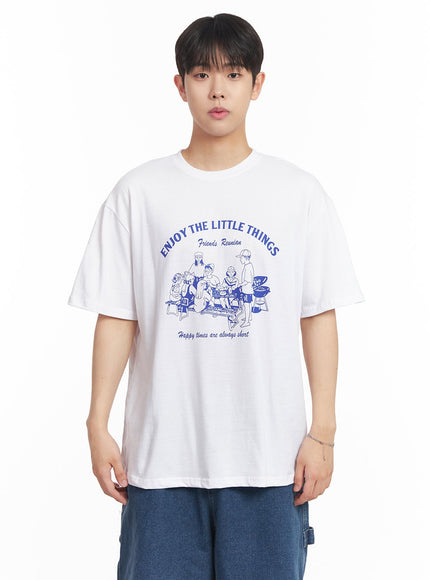 mens-enjoy-graphic-t-shirt-ia525 / White