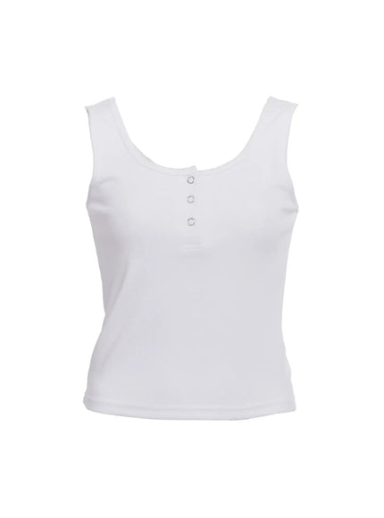 buttoned-sleeveless-top-ic503 / White