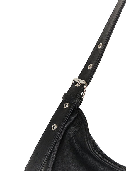 Stud Pocket Faux-Leather Shoulder Bag IY502