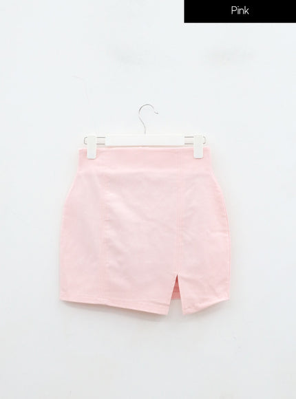 Side Slit Mini Skirt IJ304