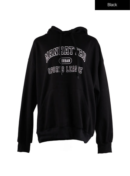 graphic-lettering-oversized-hoodie-if408 / Black