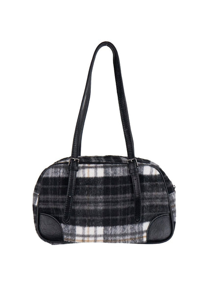 Checkered Winter Shoulder Bag IJ510