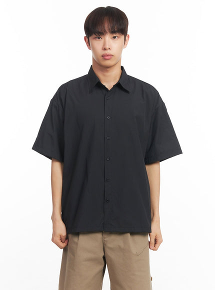 mens-oversized-collared-shirt-ia518 / Black