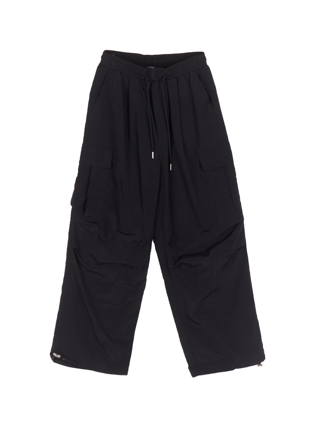 cargo-wide-leg-windbreaker-pants-iy502 / Black