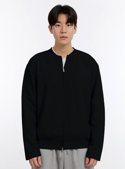 mens-zip-up-cardigan-jacket-im525 / Black