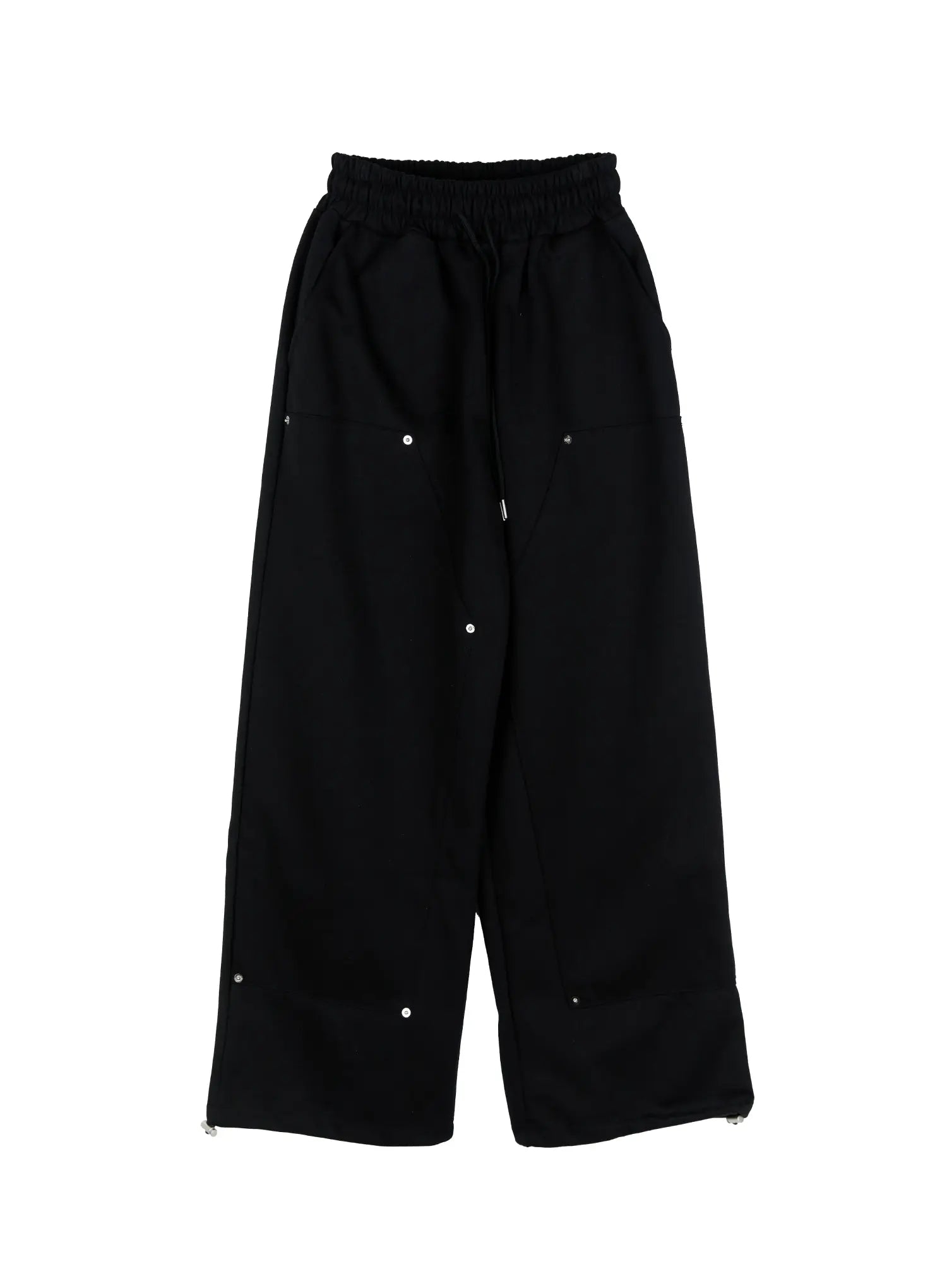 wide-leg-stud-accent-sweatpants-ig508 / Black