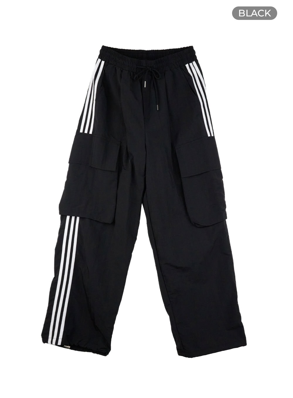 nylon-cargo-string-track-pants-il419 / Black