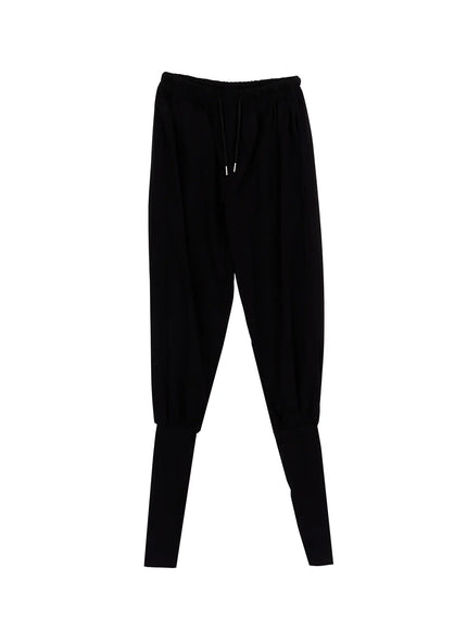 cotton-leg-warmer-sweat-shorts-iy515 / Black