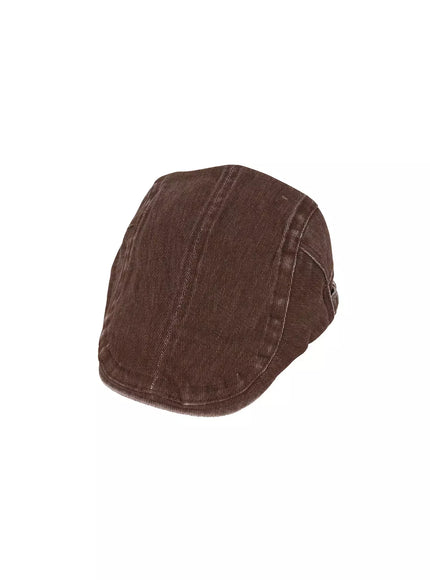 vintage-newsboy-denim-cap-ic503 / Brown