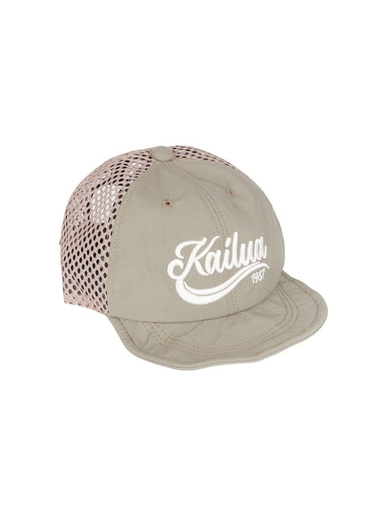 kailua-embroidered-mesh-baseball-cap-iy502 / Dark green