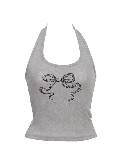bow-halter-tank-ic503 / Gray