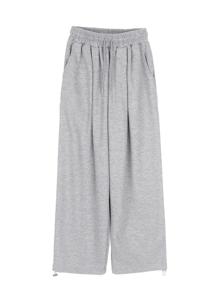 plaid-spiral-detail-sweatpants-ia523 / Gray