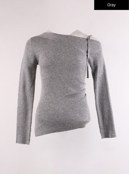 unbalanced-basic-sweater-if402 / Gray
